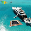 Inflatable Floating Swimming Pool Inflatable Dock Floating Platform 13x10ft Inflatable Sea Pool with Net for Yachts & Boatss