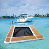 Inflatable Floating Swimming Pool Inflatable Dock Floating Platform 13x10ft Inflatable Sea Pool with Net for Yachts & Boatss