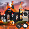 Large Halloween Inflatable Archway with LED Lights - Haunted House Ghost Pumpkin Tunnel
