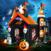 Large Halloween Inflatable Archway with LED Lights - Haunted House Ghost Pumpkin Tunnel