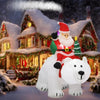 Santa Claus rides polar bear inflatable LED luminous outdoor Christmas holiday decoration