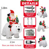 Santa Claus rides polar bear inflatable LED luminous outdoor Christmas holiday decoration