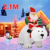 Santa Claus rides polar bear inflatable LED luminous outdoor Christmas holiday decoration